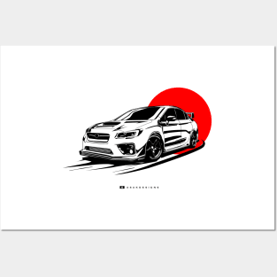 WRX sti illustration vector art Posters and Art